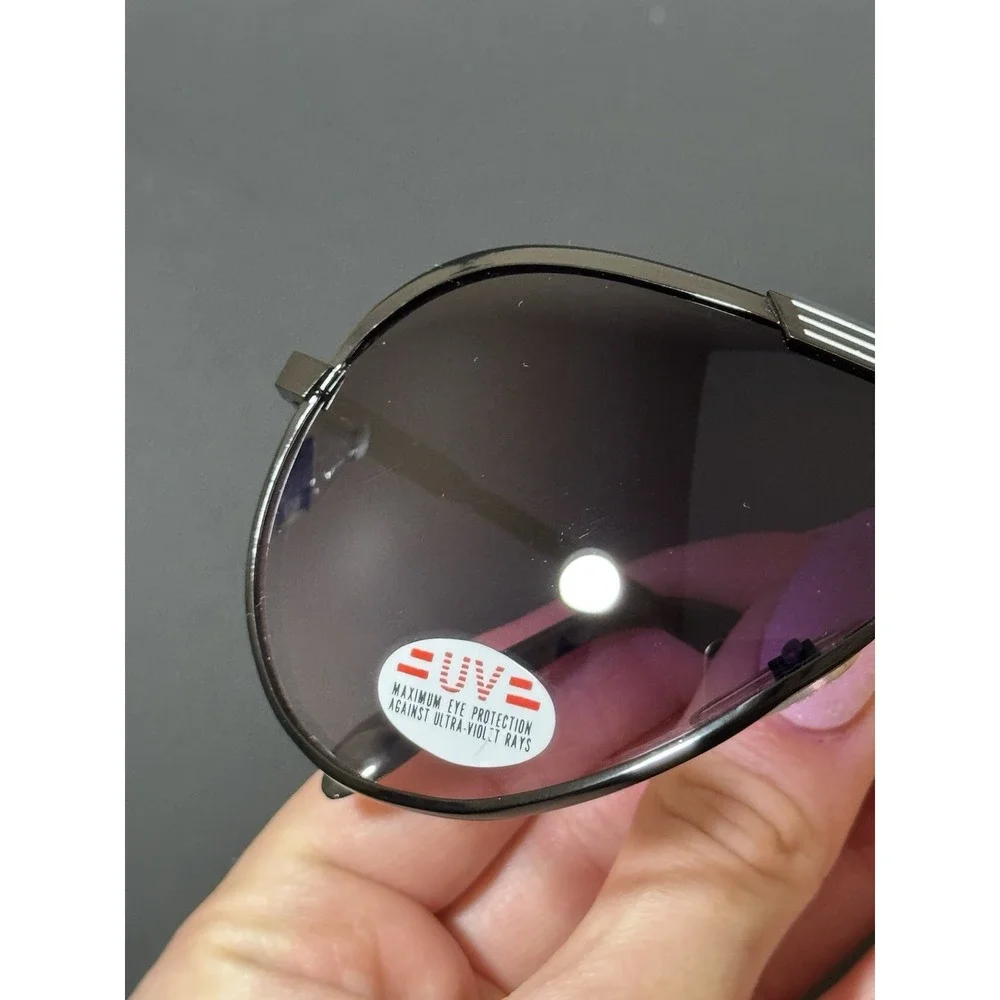 Vintage‎ Peach State Georgia Black Framed Aviator Sunglasses UV100